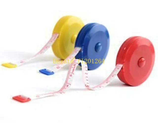 100pcs / lots 무료 배송 Mini Retractable Ruler Tape Measure 60 인치 바느질 헝겊 다이어트 재단사 1.5M Random Color