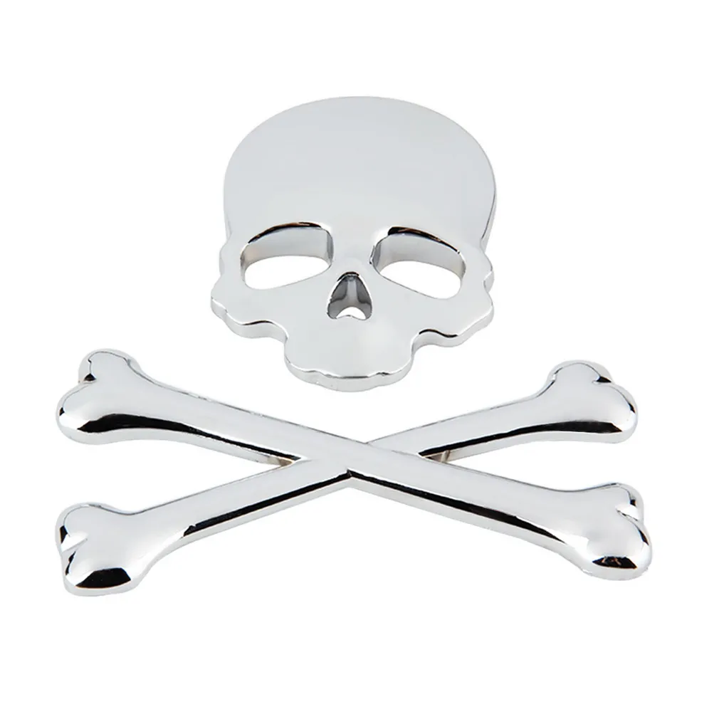 3D 3M Skull Metal Skeleton Crossbones Auto Motor Sticker Skull Emblem Badge auto styling stickers accessoires