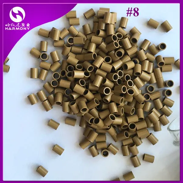 أسود اللون مسطح نهاية النحاس مايكرو أنابيب مايكرو حلقات دون اندلع لشعر i-tip / bag، 3.0mm × 2.4 مم × 4.0 مم