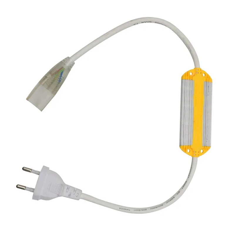 AC220V Power Supply Power Plug for 120leds/m 220V SMD 5730/5630 LED strip white & warm white Dimmable Flexible Tape Light
