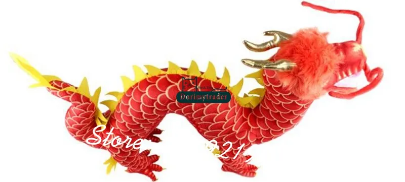 Dorimytrader 85 cm X 50 cm Grote Pluche Zachte Chinese Draak Speelgoed Cartoon Dier Draak Mascotte Pop Leuk Baby cadeau DY611139476133