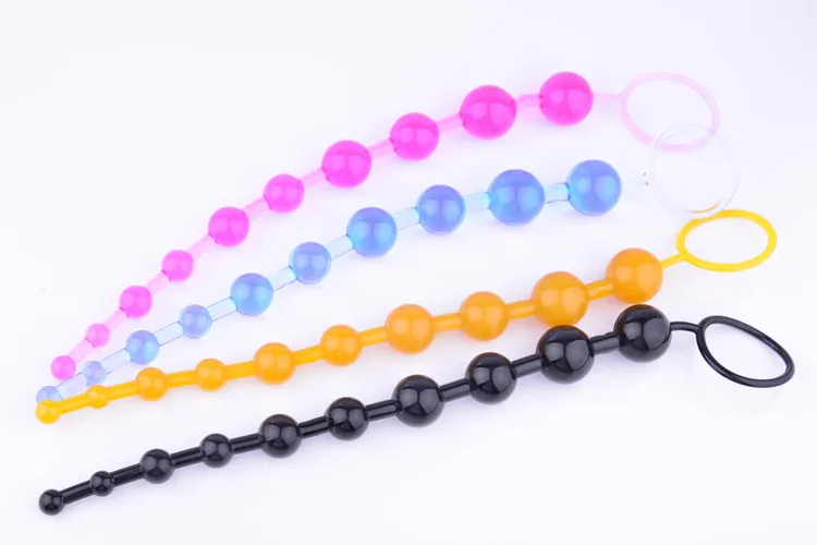 13 Inch Oriental Jelly Butt Plug Anal Beads for Beginner Flexible Butt Beads Anal Massage Anal Sex Toys for Men and Women3658279