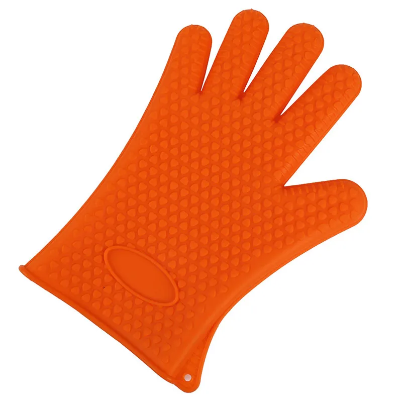 New Silicone BBQ Gloves Anti Slip Heat Resistant Microwave Oven Pot Baking Cooking Kitchen Tool Five Fingers Gloves WX9117833007