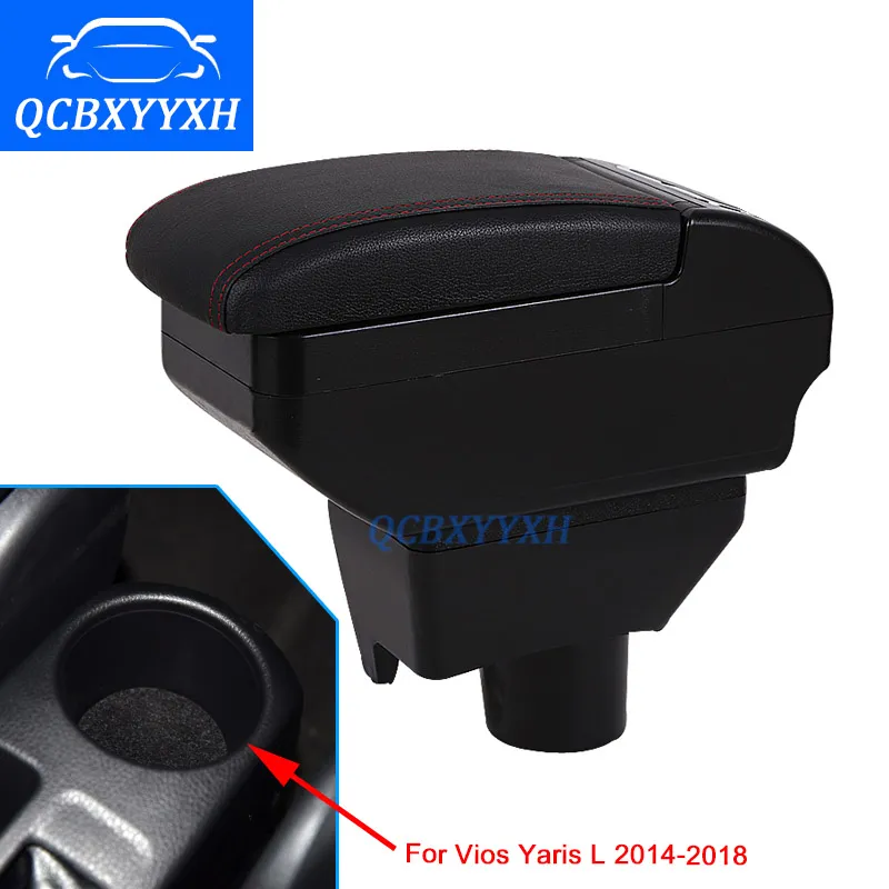 Auto-StylingFor TOYOTA YARIS L Nieuwe VIOS ARMREST Box Central Store Content Opbergdoos met bekerhouder ASHRAY INTERFACE 2014-2018