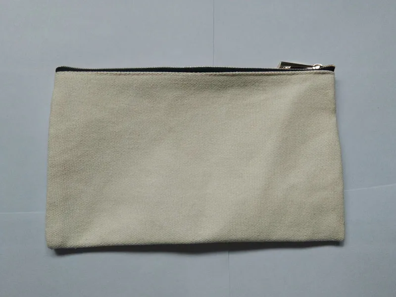 100 pçs bolsas cosméticas de lona de algodão preto faça você mesmo para mulheres em branco com zíper simples bolsa de maquiagem bolsa de embreagem para telefone estojos organizadores de presentes 19,5 x 11 cm