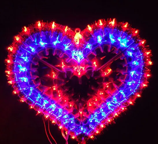 Vårfestivalen Ljus Dekoration Alla hjärtans dag Bröllopslayoutfönster Dekoration Gör kärlek Äktenskap Rumsdekoration LED-lampa AC110V-220V