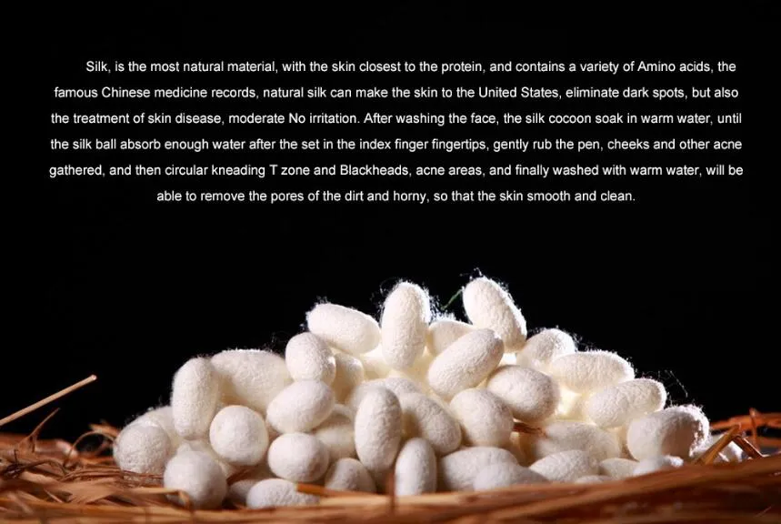 Hot Sale Natural Silkworm Cocoons Ball Face Care Facial Cleanser Exfoliating Scrub Blackhead Remover Peel Off