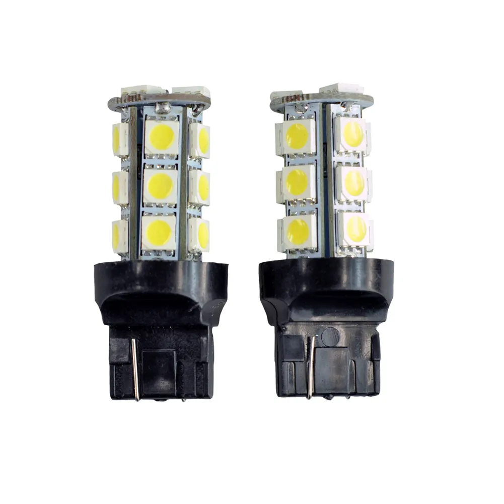 10 PC를 T20 LED 자동차 전구 7440 7441 (18)의 LED 5050 SMD DC 12V 화이트 6000K DRL 브레이크 테일 역 등 범용 LED 램프