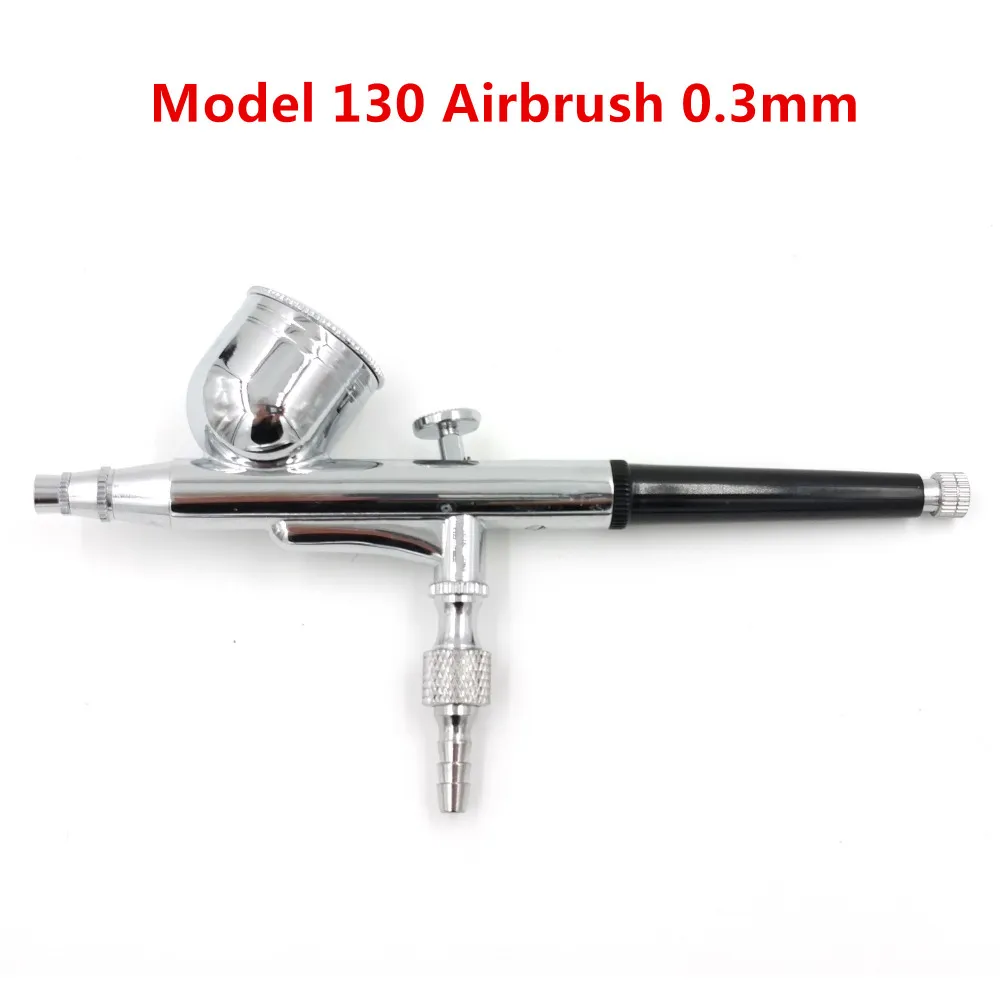 Модель 130 Новая 0.3mm Air Brush Mini Краска Распылительный пистолет Двойной Действие Аэрограф Комплект 7CC Кубок Торт Украшение Краски