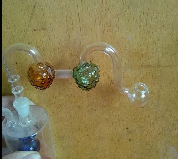 Double pot de fraises - pipe de narguilé en verre gongs en verre - plates-formes pétrolières bangs en verre pipe de narguilé en verre - vap- vaporisateur
