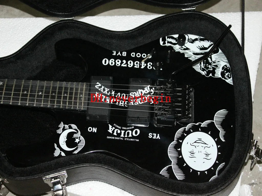 Frete grátis guitarras KH-2 Kirk Hammett Ouija preto guitarra elétrica