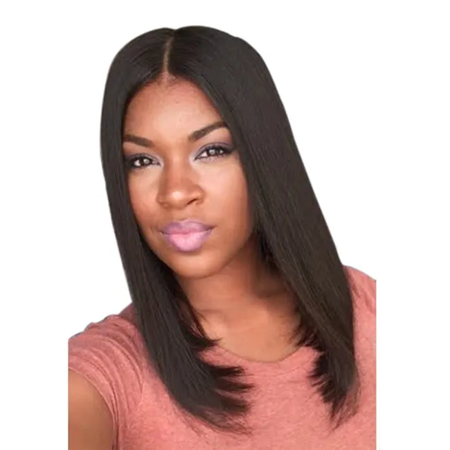 WoodFestival medium length black wig none bangs straight fiber synthetic wigs for women good quality hair 38cm1977451