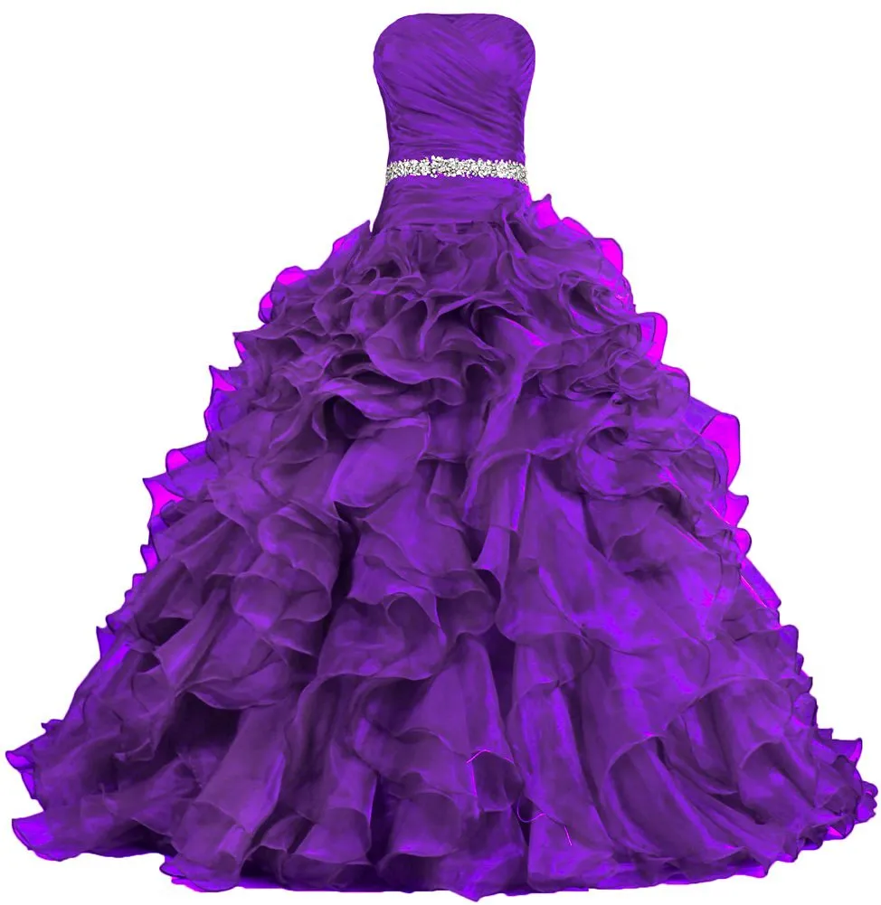 2020 Hign Quality Pretty Ball Gown Quinceanera Abiti con perline Ruffle Piano Lunghezza Lace Up Sweet 16 Dress Occasioni speciali Abiti da ballo