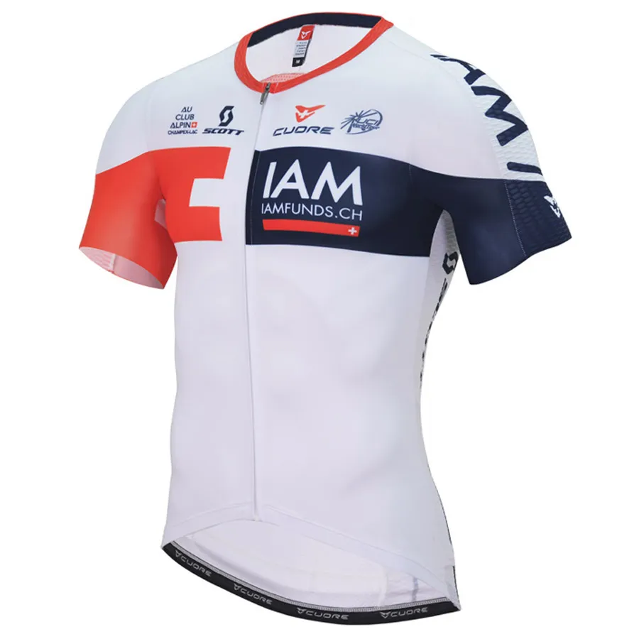 Heren IAM GOLD Team wielertrui 2024 Maillot ciclismo Racefiets Kleding Fiets Kleding D11