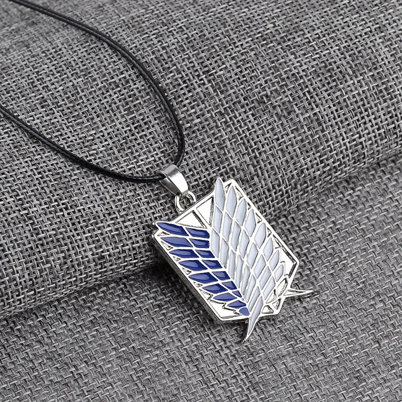 Anime Perifer Pendant Cosplay Necklace Attack On Titan Scout Regiment Logo Läder Halsband Survey Corps Tillbehör Smycken