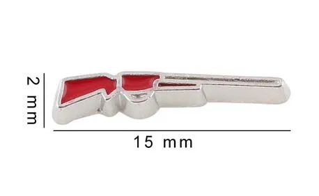 20 Adet / grup Kırmızı Gun Yüzer Locket Charms DIY Manyetik Cam Yaşam Hafıza Locket Jewelrys Için Fit Yapma