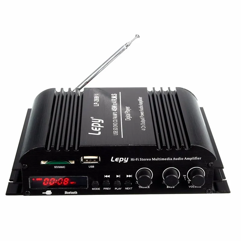 Freeshipping LP  -  269 4チャンネル多機能FM SD USB MP3プレーヤーリモートコントロールデジタルステレオオーディオミニカーパワーアンプ