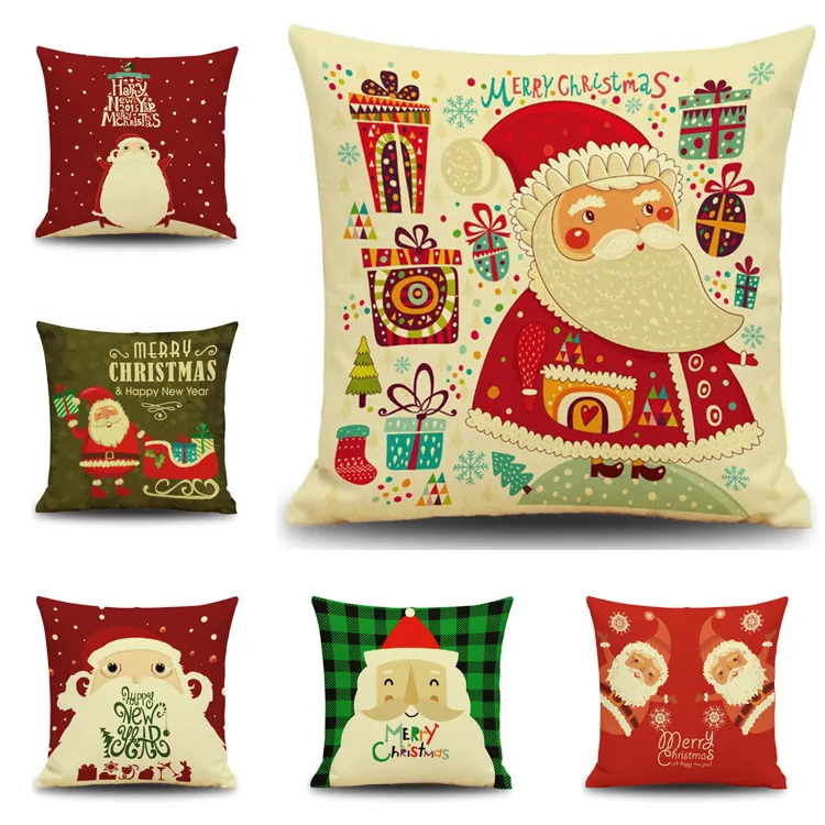 Pai Natal Fronhas Estilo Euro-Americano Presente de Natal Fronha Decoração de Natal Couch Travesseiros Caso Crianças Quarto Fronha