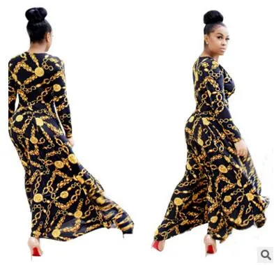 Hot Sale New Fashion Design Traditionell afrikansk kläder Skriv ut Dashiki Nice nacke afrikanska klänningar för kvinnor K8155