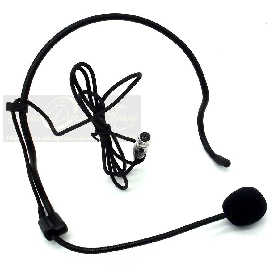 Mini xlr 4 broches Ta4f 4pin Connecteur Earhook Headworn Headset Microphone Mic Mic Mike Mikrofon pour Wireless BodyPack8645613