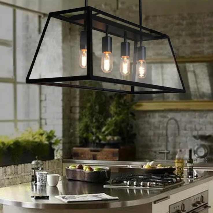 Modern Design RH Filament Chandelier Edison Bulb Glass Box Living Room FILAMENT CHANDELIER Loft