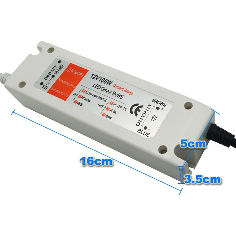 12V 6.3A 72W Voeding 18 W 28W 48W 100W 90V-240V Verlichting Transformers Safy Driver voor LED Strip Lichtbollen