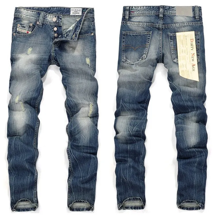 2016 Mode Hommes Jeans DL Célèbre Marque De Haute Qualité Grande Taille Déchiré Jeans Pour Hommes Jeans Droite Casual Jeans arrivée jeans détruit baggy