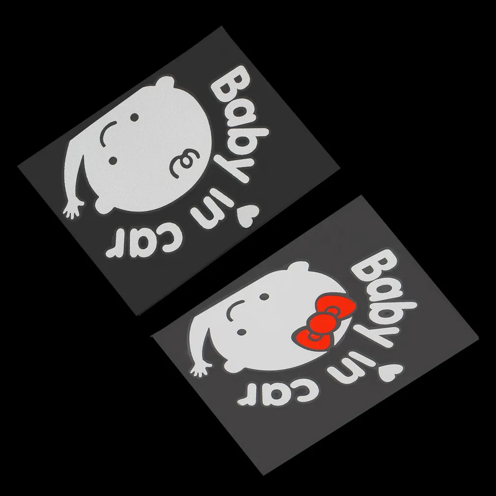 3D Cartoon Car Stickers Reflective Vinyl Styling Baby In Car Warming Car Sticker Baby on Board On Rear Windshield1284323