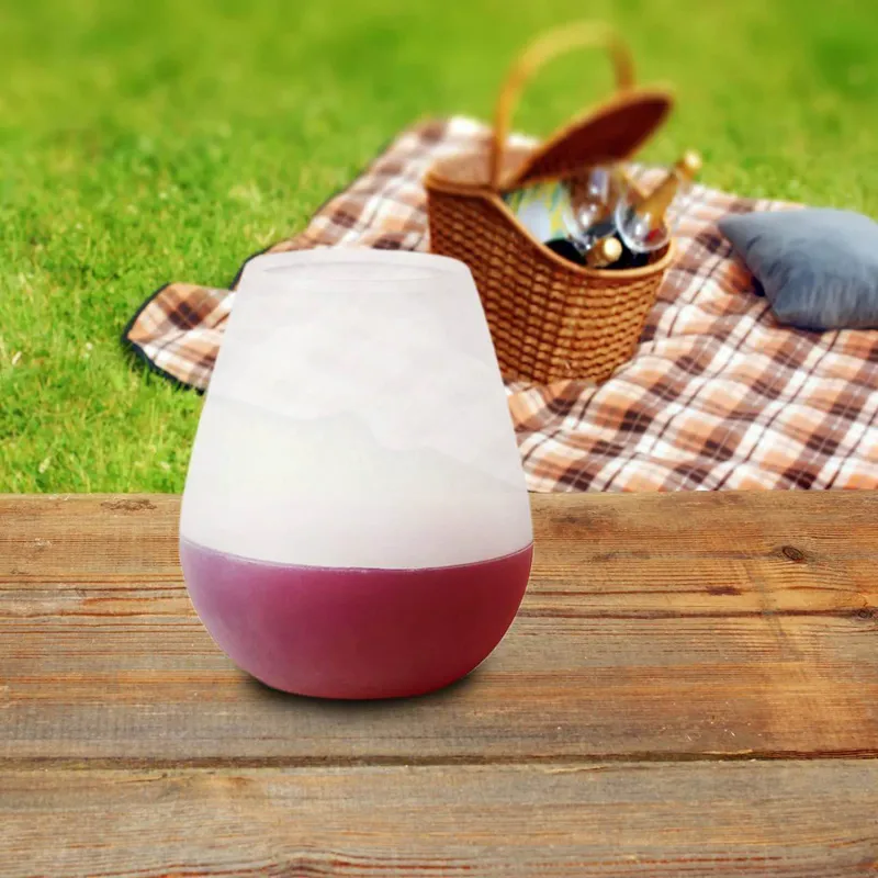 Venda quente O portátil de vinho tinto de silicone Acampamento Ao Ar Livre sílica gel caneca de cerveja de vidro Proteção Ambiental de saúde prático