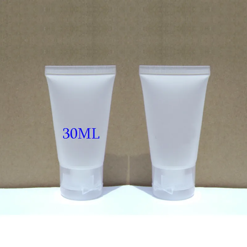 100 stks / partij 30 ml clamshell verpakkingslang, plastic schuimreiniger handcrème emulsie gedeeltelijke buis met tandpasta