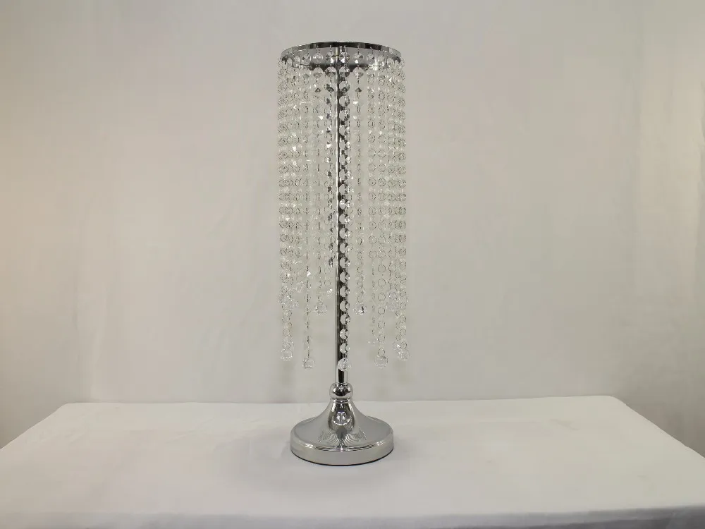 Bröllop Acrylic Crystal Table Flower Stand Wedding Centerpiece Party Landelier, Bröllopsdekoration