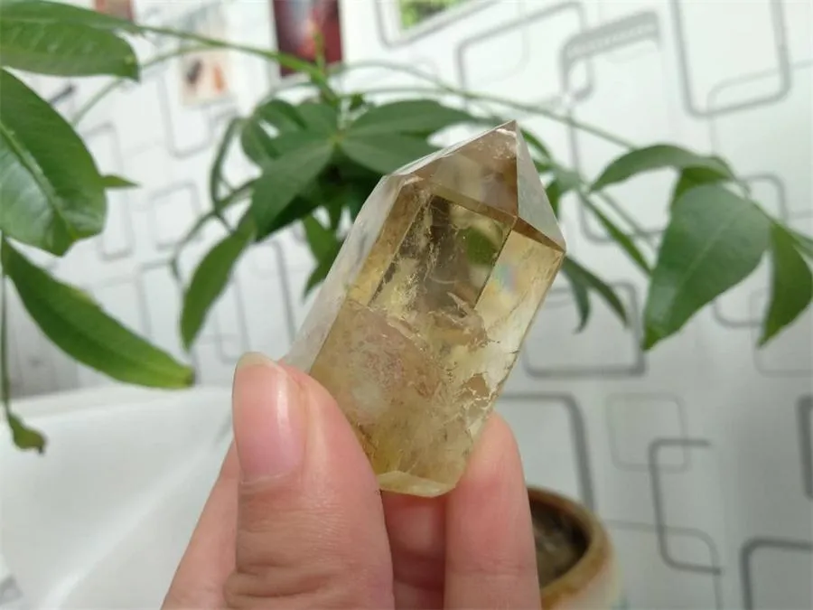 Natural Citrine Quartz Crystal Point Wand Healing crystals Natural stones and minerals as chrismas gift 6137402