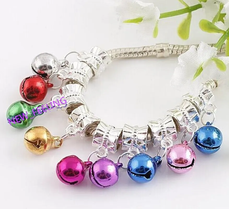 Mixed Style Crystal Rhinestone Resin Beads Bells Dangle Pendants fit European Bracelet & Necklace DIY Jewelry Making221O