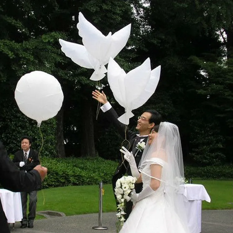 Ballons de mariage ballons de colombe blancs biodégradables gonflables à l'hélium pour la décoration de mariage ballons bio en forme d'oves de paix