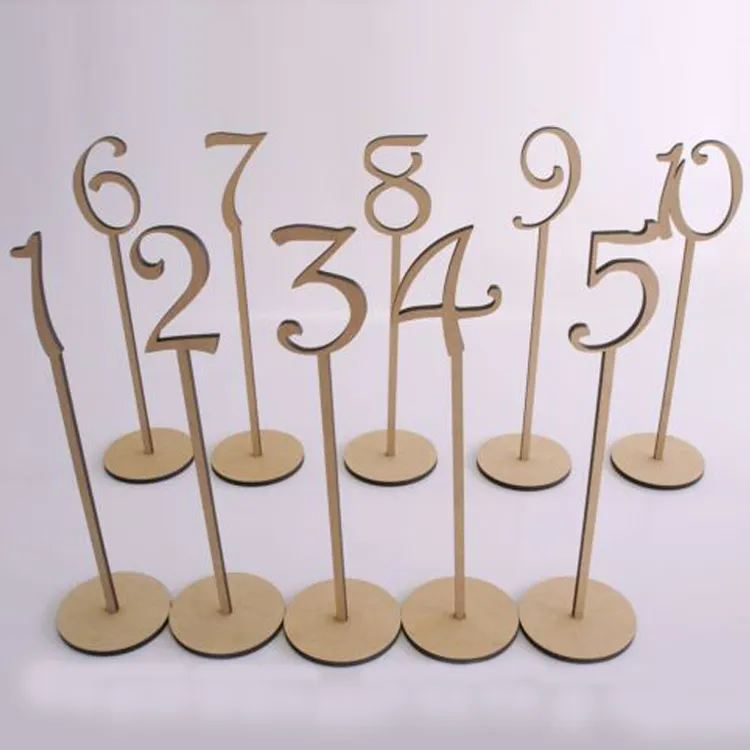 new arrival rustic hessian wedding table decoration Wooden wedding table number holder party table number tag stand