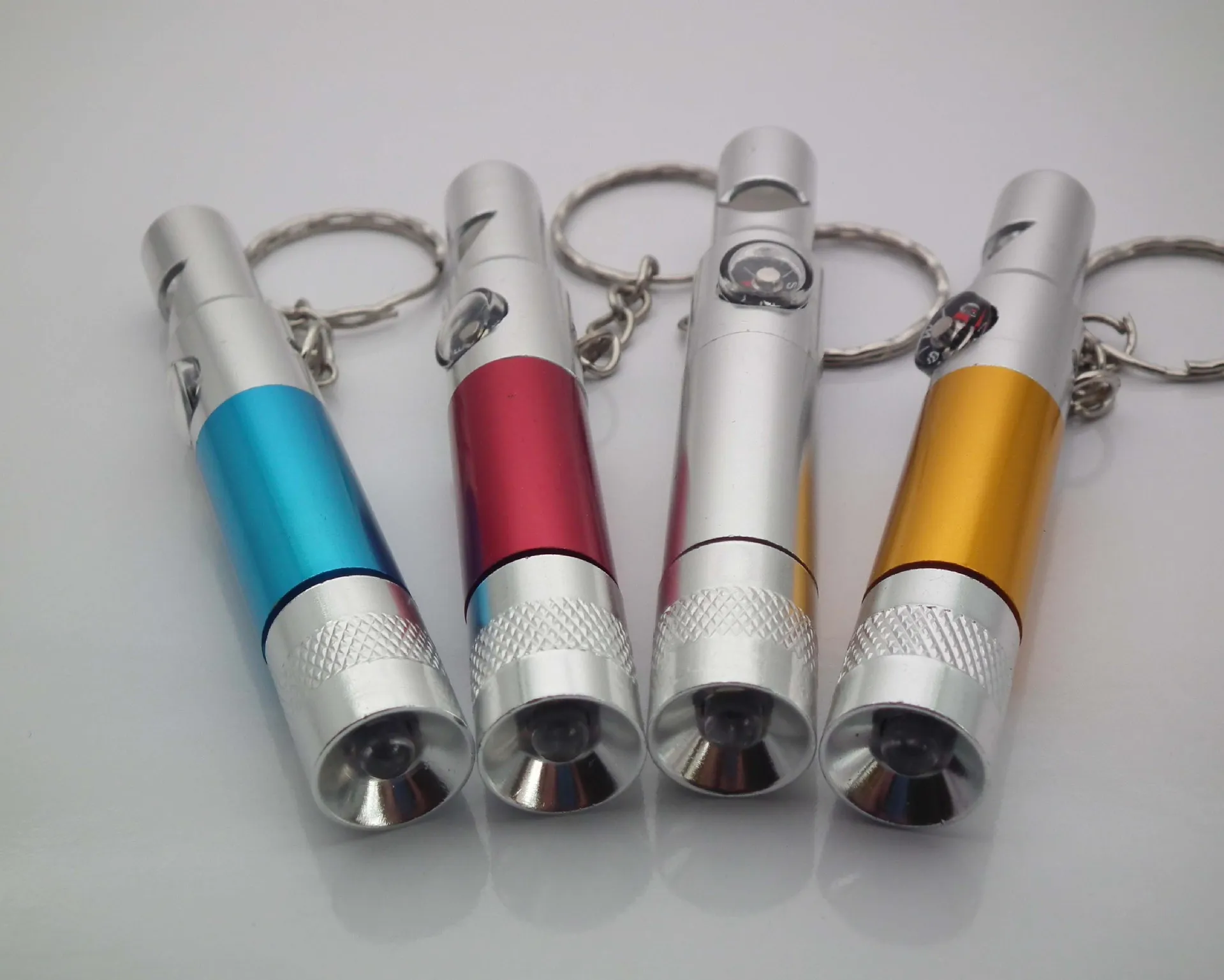 Portable outdoor LED multifunction flashlight compass three one lamp Aluminum Alloy whistle