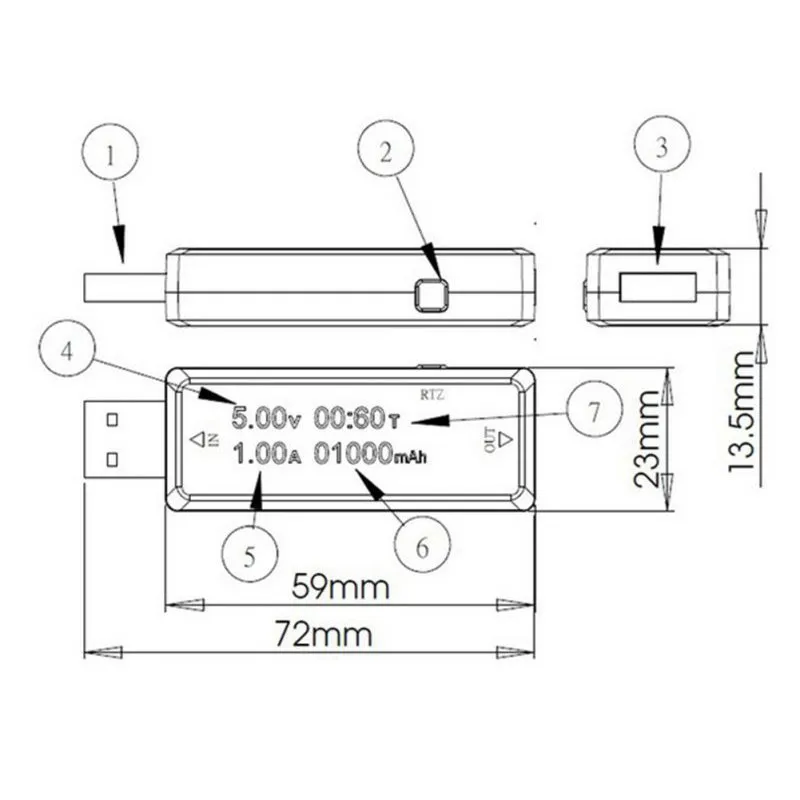 Бесплатная доставка USB 5 В 9 В 12 В 20 В QC 2.0 3.0 OLED 3 в 1 USB зарядное устройство Доктор Измеритель напряжения тока Мобильный аккумулятор Тестер питания Портативный