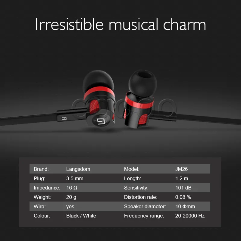 Original JM26 Langsdom fone de ouvido Nosie Cancelamento Stereo Headphone Música Eardud