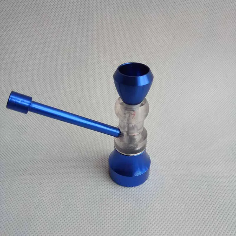 Mini cachimbo de vidro de vidro de vidro de vidro plástico Tubos de tabaco fumando cigarro de metal manual Tubos de ervas secas Filtro 5 Tela colorida Shisha Tools Acessórios