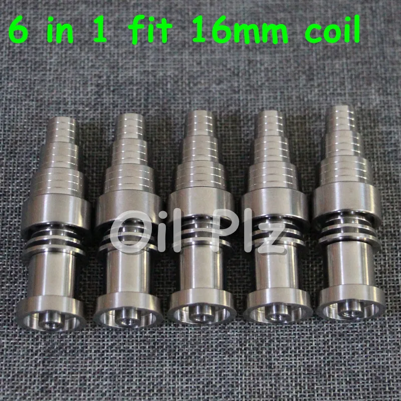 Universal Titanium Nail 10&14& 19mm 6 in 1 Adjustable Male or Female joint Carb Cap nails for Glass Pipe Bong