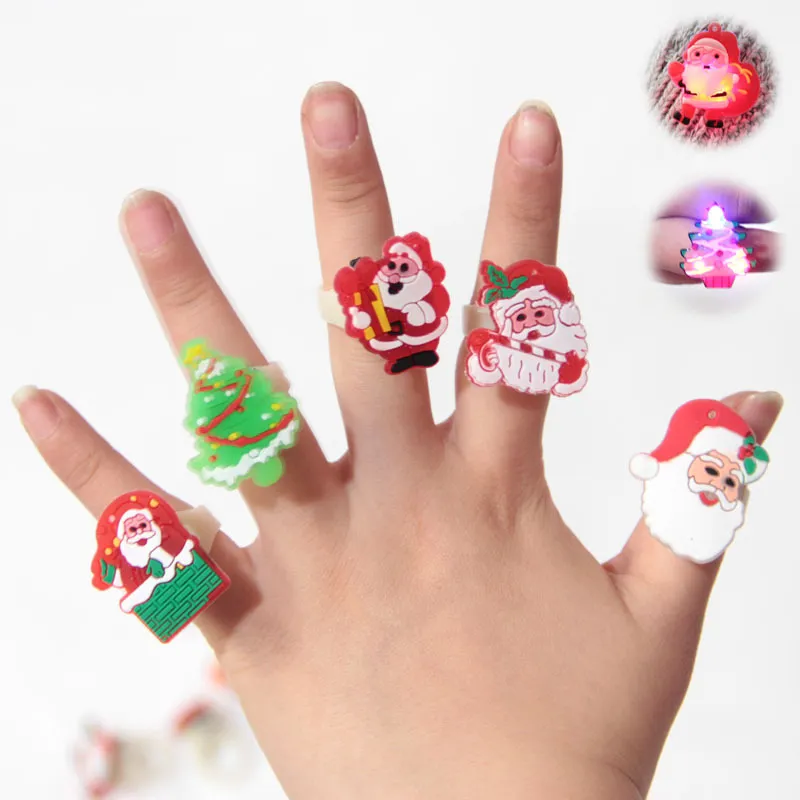 christmas led ring lights Halloween decoration led finger lights mini decoration lights portable noverty pumpkin santa claus ghost pirate