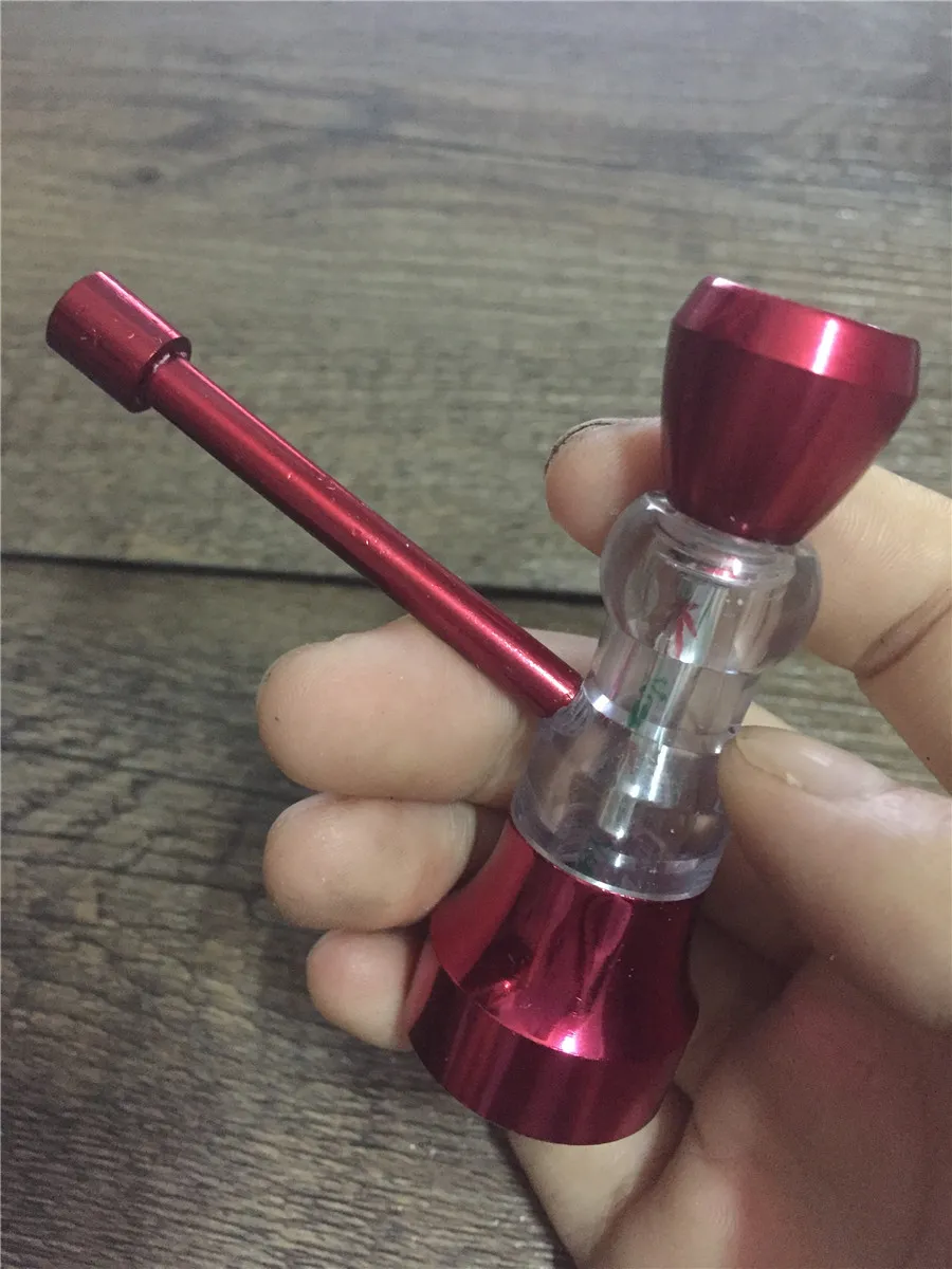 Tuyau de filtre à eau portable en plastique aluminium métal acrylique tuyau cigarette tabac mini shisha narguilé pipe à fumer