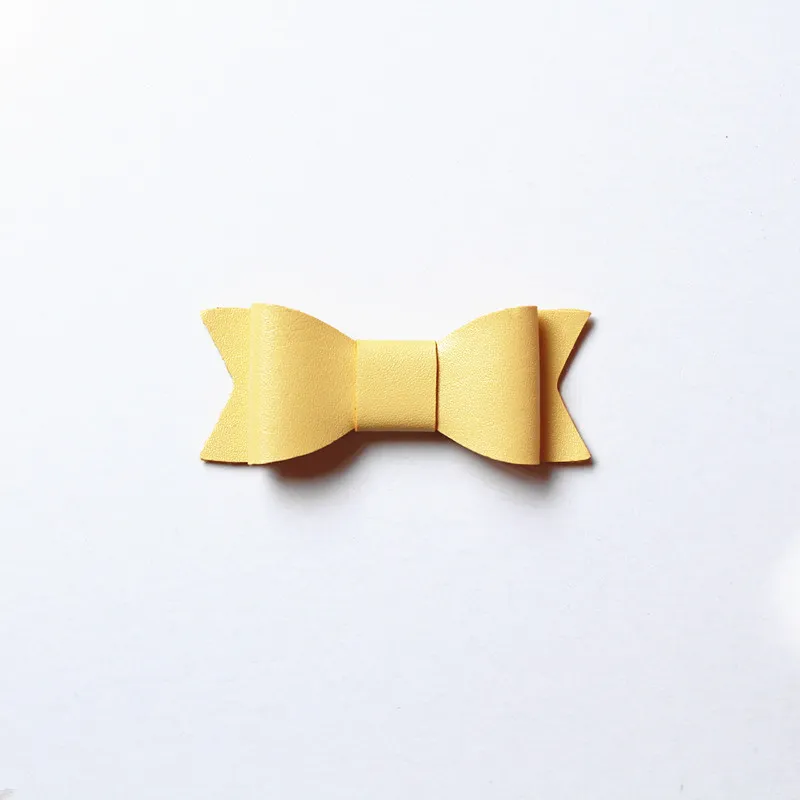 Hotsale Pu Leather Bows Mini Live Hair Clip Small Bowknot Faux Shinning Hairpins Wholesale Girls Clips Newborn Baby Clips