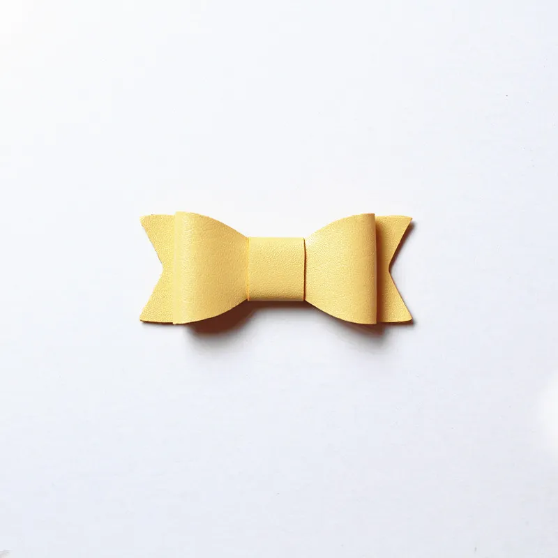 Hotsale PU Leather Bows Mini size Hair Clip Small Bowknot Faux Shinning Hairpins Wholesale Girls Newborn Baby Clips