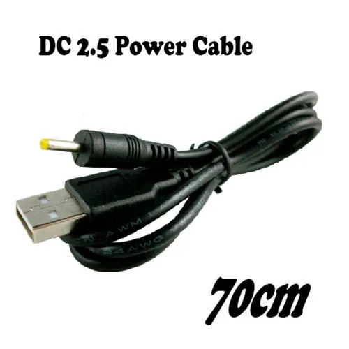 200 st/parti USB -laddningskabel till DC 2,5 mm till USB -plugg/jack -nätkabel