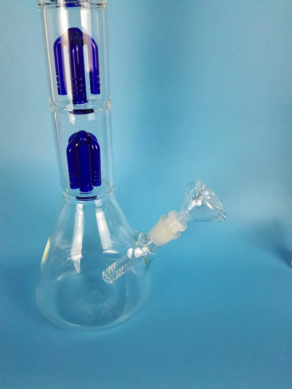 h:38CM d;12.5cm Triangular transparent glass glass water pipe water pipe