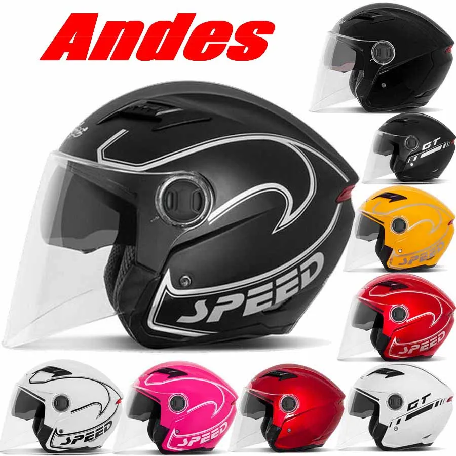 2016 New Summer seasons Andes B-639 double lenses half face motorcycle helmet electric bicycle helmets made of ABS and FREE SIZE