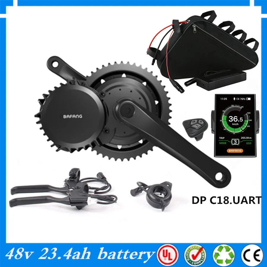 EU US KEINE Steuern Bafang BBSHD Mid Drive Bafang 48V 1000W Elektrofahrradmotor-Kits mit 48V 23,4Ah Li-Ion Triangle Akku