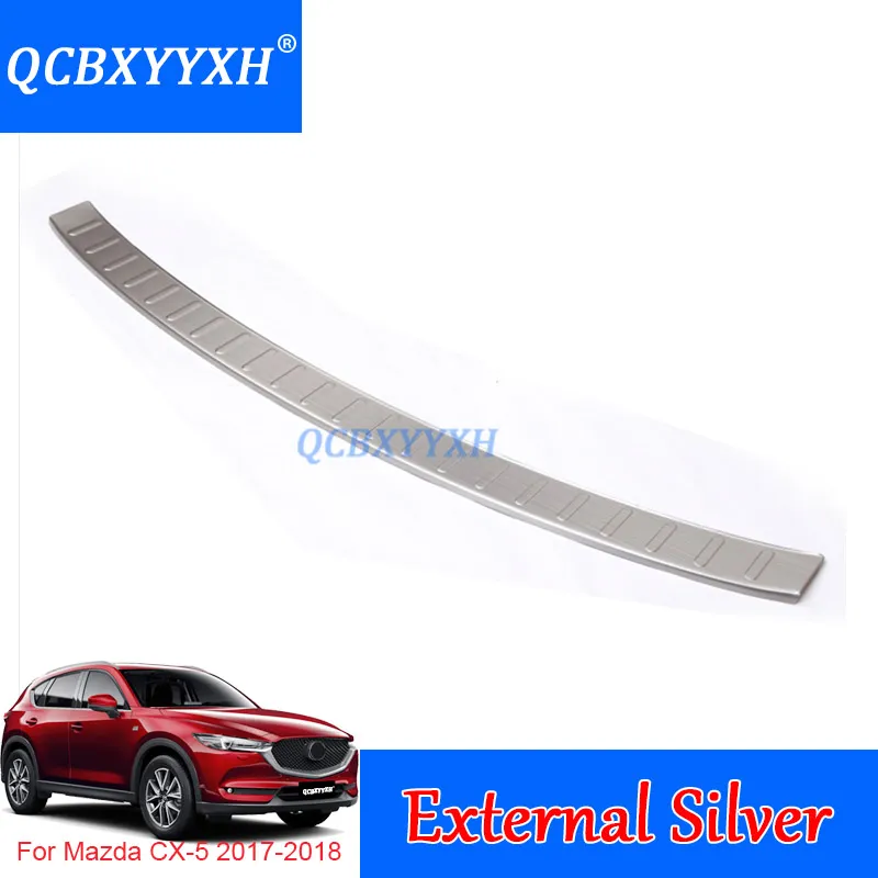 Accessoire de décoration de garniture de seuil de porte arrière de voiture en acier inoxydable de style de voiture pour Mazda CX-5 2017 2018