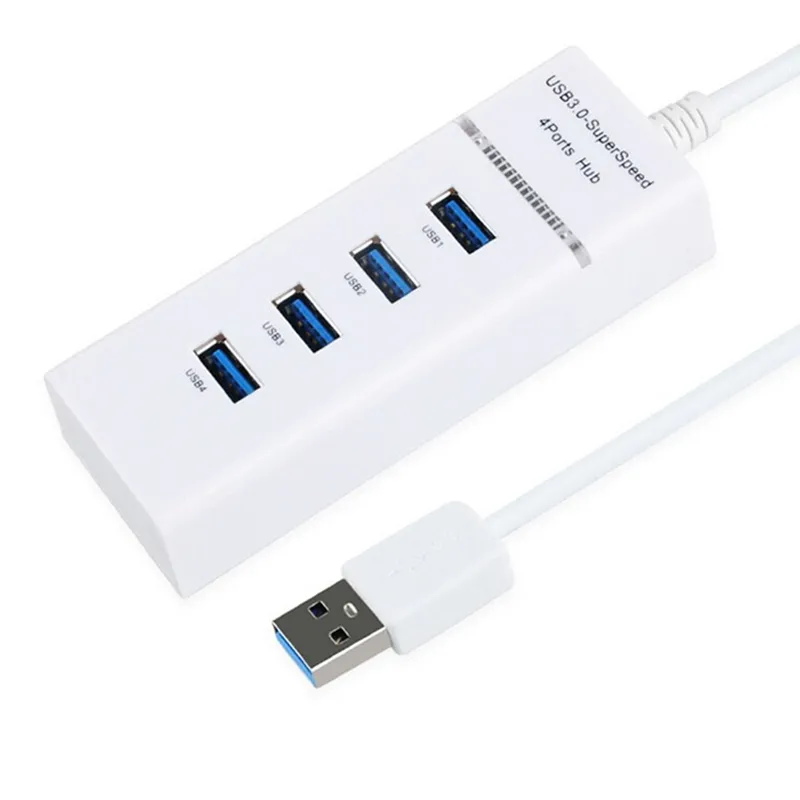 5Gbps 4 portar USB Hub 3.0 High Speed ​​Splitter Adapter Hubs för bärbara datorer PC-datorer Accessoarer